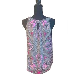 Chelsea & Theodore Sleeveless Paisley Print Top Blouse Size L